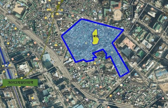 신통기획 후보지로 선정된 가리봉 중심1구역 위치도.     <구로구 제공>